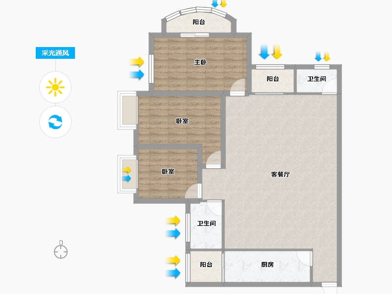 广东省-深圳市-宝龙花园-108.67-户型库-采光通风