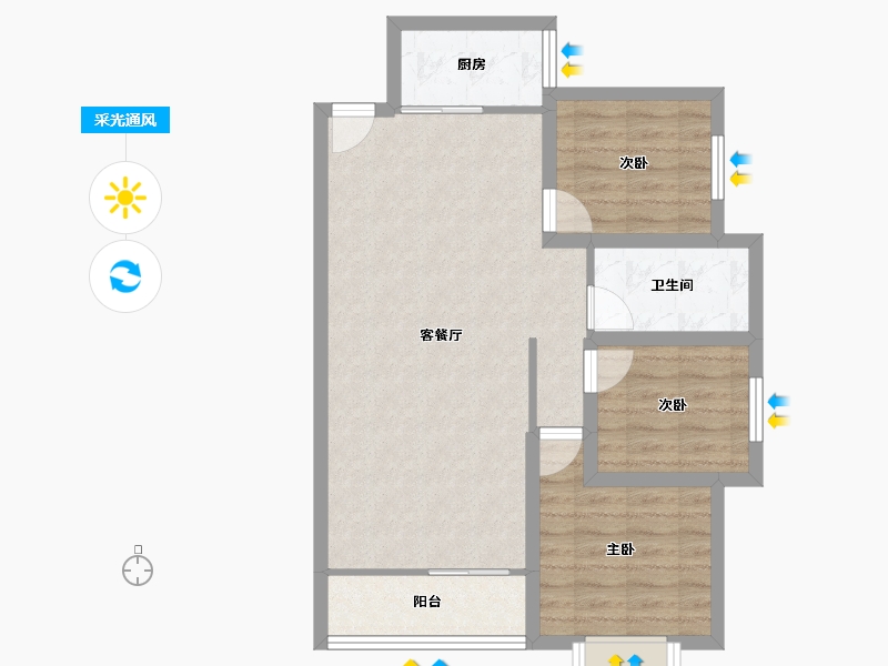 广东省-深圳市-融湖中心城(一期)-71.31-户型库-采光通风