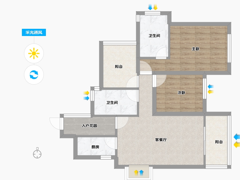 广东省-深圳市-华南西苑-68.12-户型库-采光通风