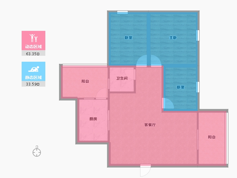 黑龙江省-鹤岗市-广物花园-87.26-户型库-动静分区