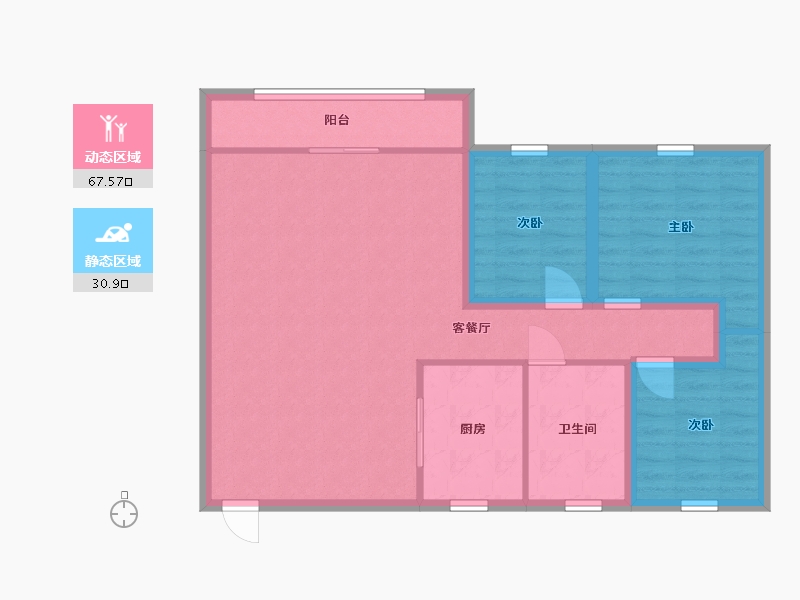 广东省-深圳市-宏兴苑-88.54-户型库-动静分区