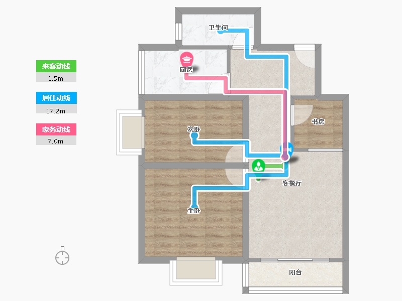 广东省-深圳市-东方半岛花园-61.39-户型库-动静线