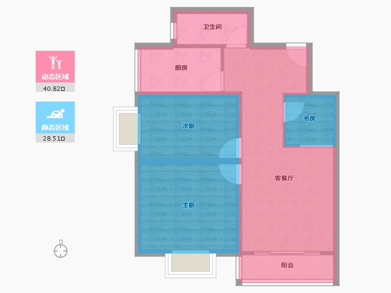 广东省-深圳市-东方半岛花园-61.39-户型库-动静分区