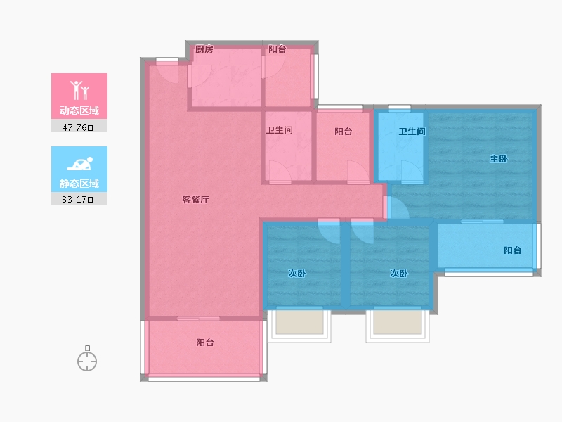 广东省-深圳市-兴华路2号(星航华府)-70.99-户型库-动静分区