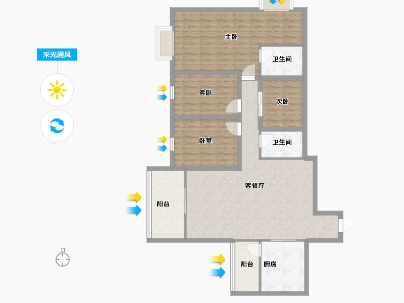 广东省-深圳市-金泓凯旋城-115.59-户型库-采光通风