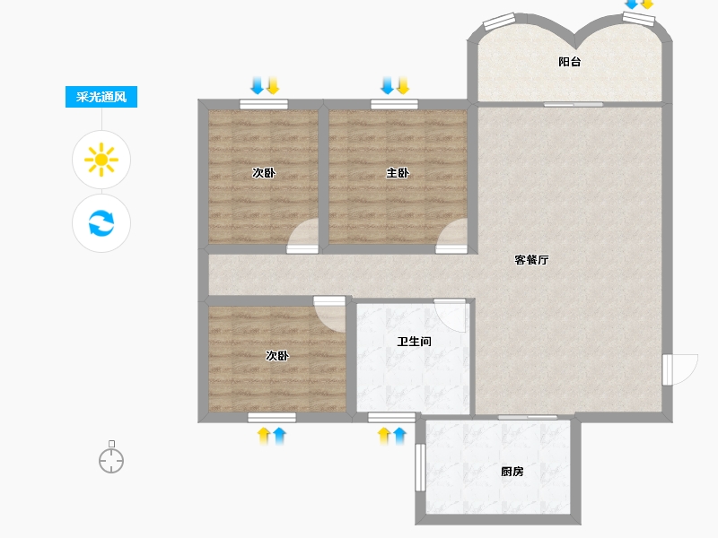 广东省-深圳市-金叶茗苑-99.44-户型库-采光通风