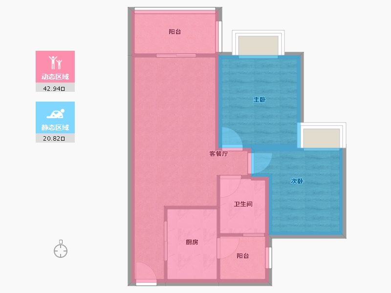 广东省-深圳市-兴华路2号(星航华府)-56.42-户型库-动静分区