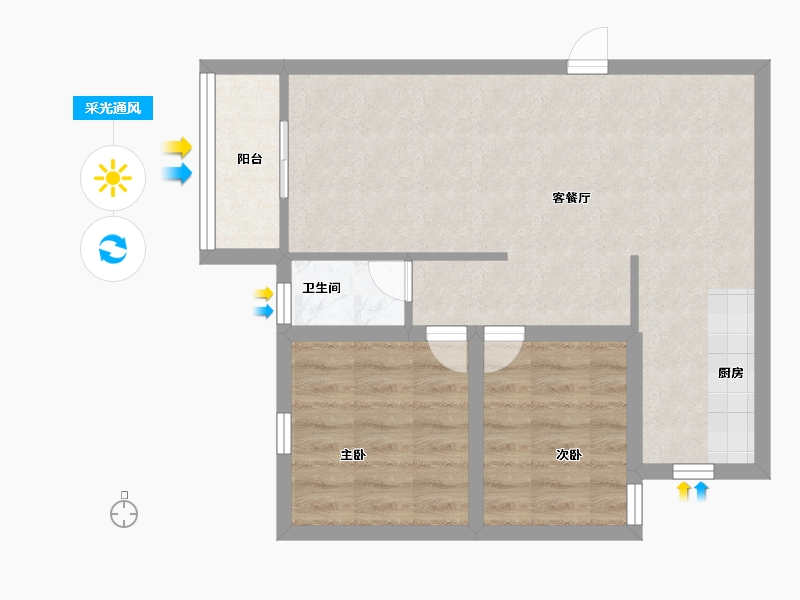 广东省-深圳市-嘉华花园西区-54.40-户型库-采光通风