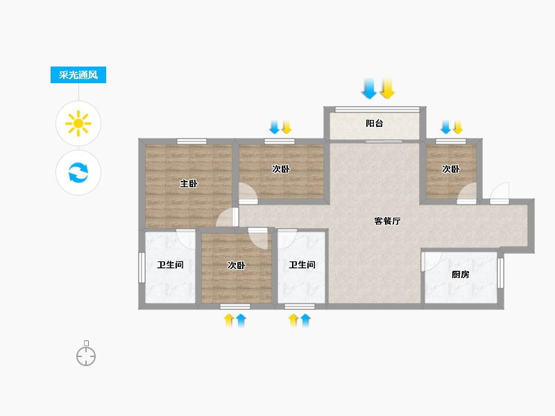 广东省-深圳市-汇龙湾花园-91.32-户型库-采光通风