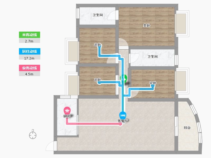 广东省-深圳市-中南花园-83.85-户型库-动静线