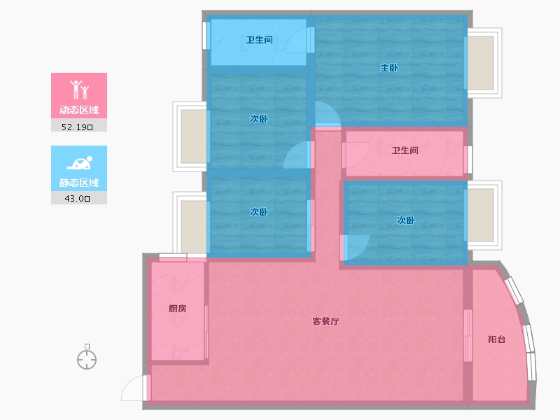 广东省-深圳市-中南花园-83.85-户型库-动静分区