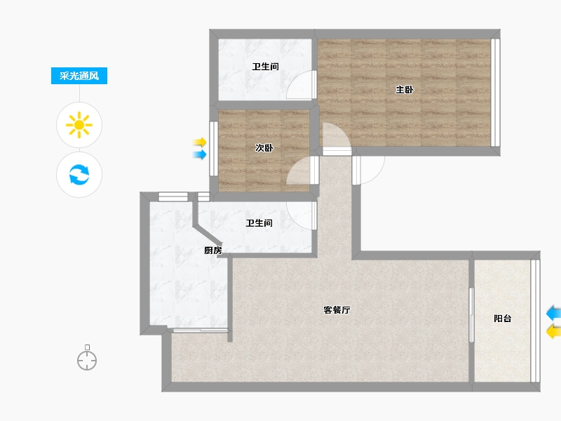 广东省-深圳市-兴华路2号(星航华府)-67.90-户型库-采光通风