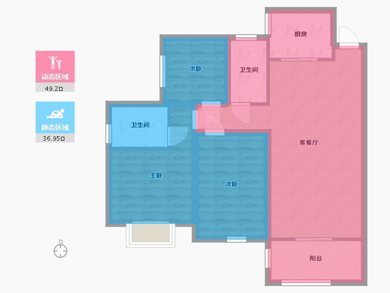 广东省-深圳市-融湖中心城(一期)-76.62-户型库-动静分区