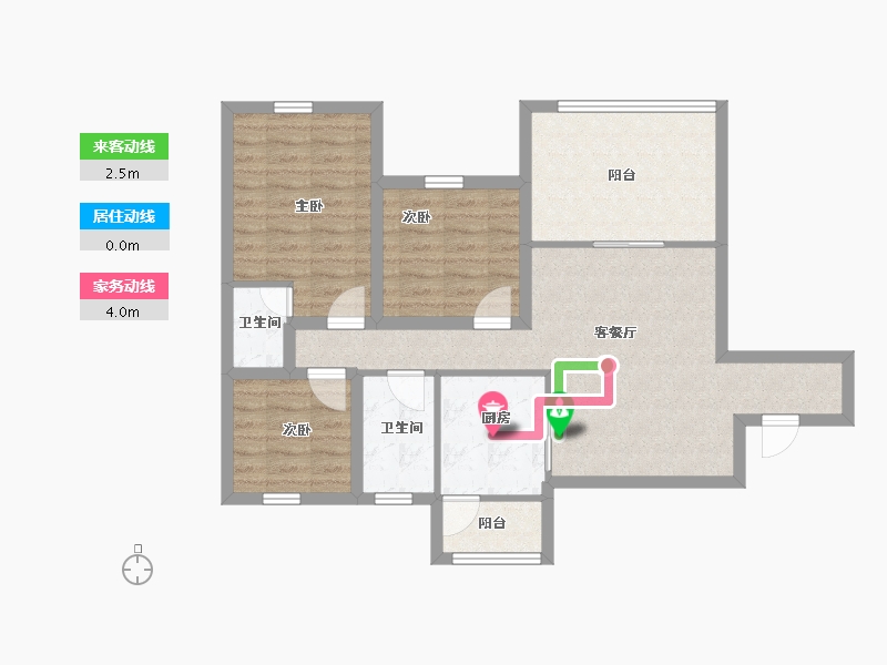 黑龙江省-鹤岗市-澳城花园(南区)-79.99-户型库-动静线