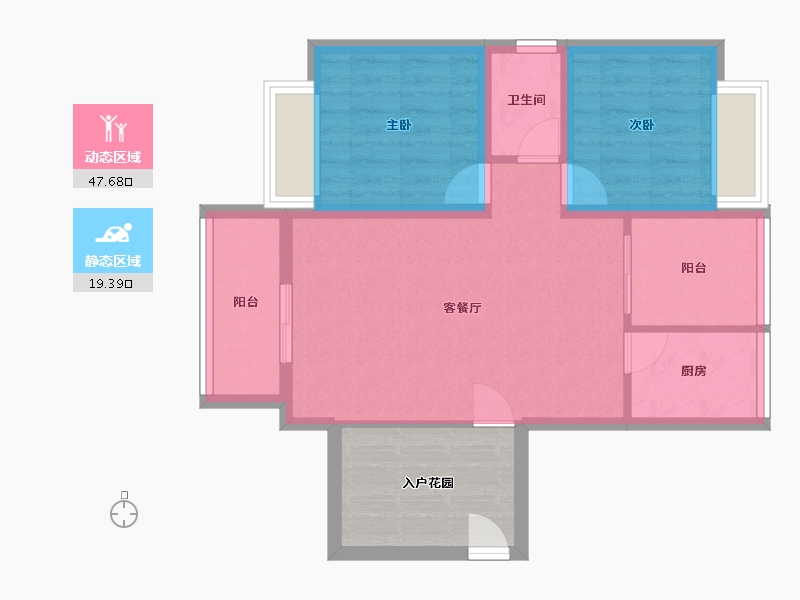 广东省-深圳市-棕榈堡花园-67.57-户型库-动静分区