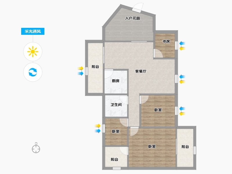 广东省-深圳市-城投七里香榭-88.56-户型库-采光通风