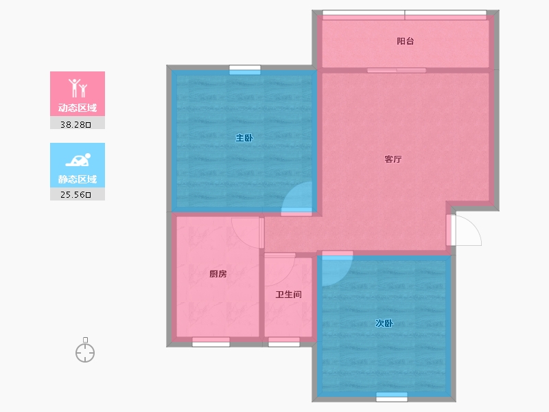 黑龙江省-鹤岗市-荔园小区（南山）-56.56-户型库-动静分区