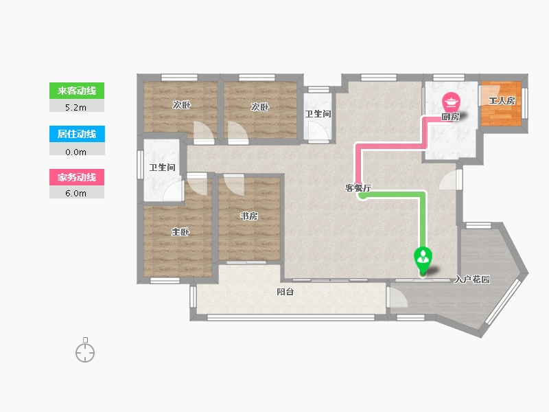 黑龙江省-鹤岗市-澳城花园(南区)-107.50-户型库-动静线