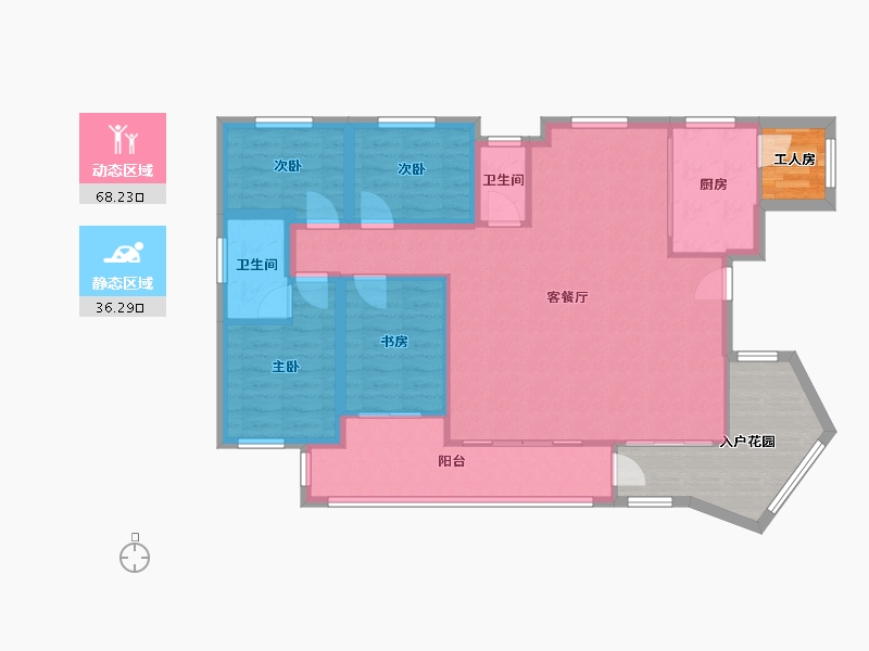 黑龙江省-鹤岗市-澳城花园(南区)-107.50-户型库-动静分区