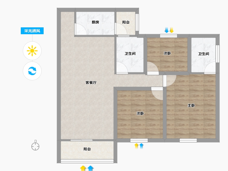 广东省-深圳市-滢水山庄一区-78.83-户型库-采光通风