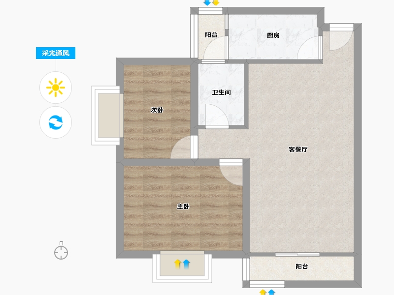 广东省-深圳市-富通天骏-57.25-户型库-采光通风