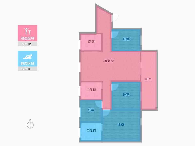 广东省-深圳市-汇龙湾花园-91.13-户型库-动静分区