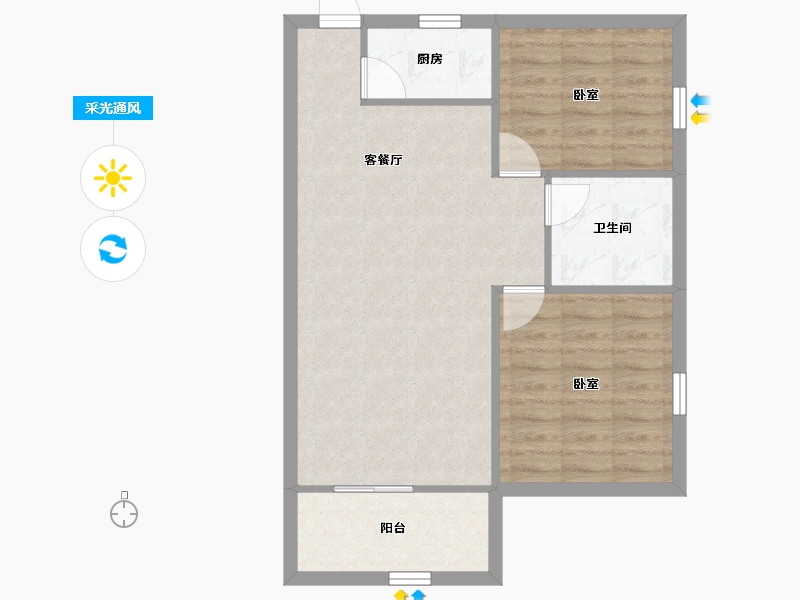 广东省-深圳市-宇峰苑-66.25-户型库-采光通风