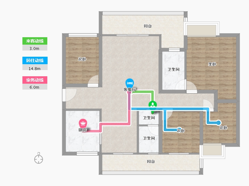 黑龙江省-鹤岗市-绿海湾-106.88-户型库-动静线