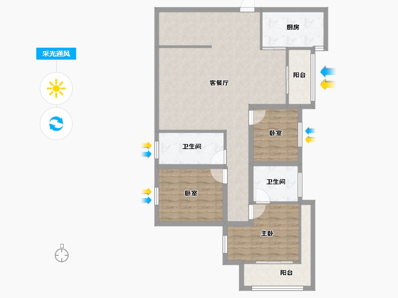 广东省-深圳市-城投七里香榭-99.33-户型库-采光通风