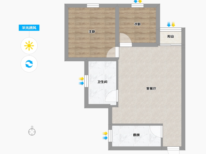 黑龙江省-鹤岗市-爱榕园-50.06-户型库-采光通风