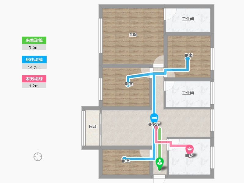 黑龙江省-鹤岗市-澳城花园(北区)-78.02-户型库-动静线