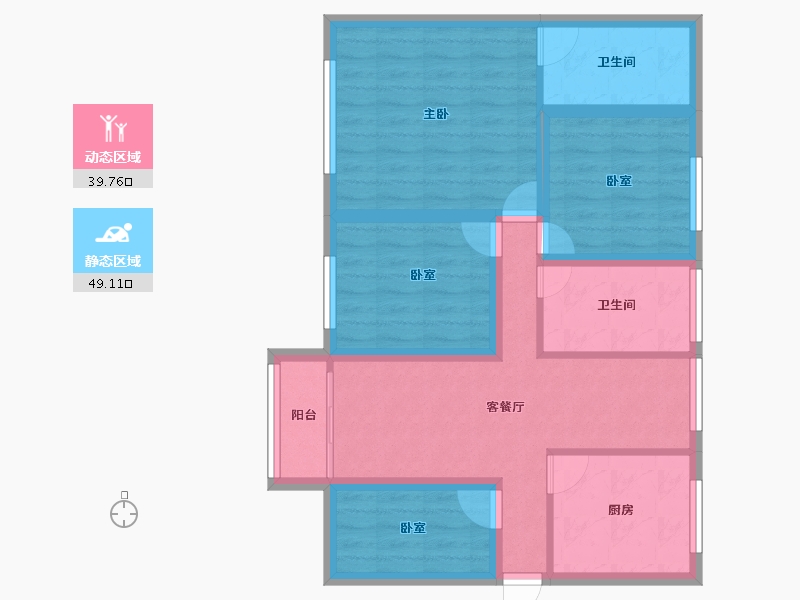 黑龙江省-鹤岗市-澳城花园(北区)-78.02-户型库-动静分区