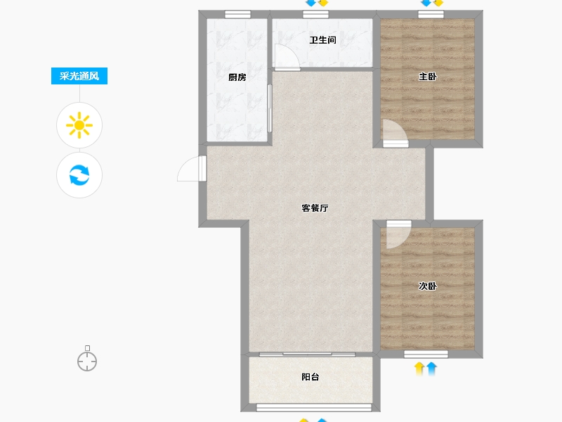 黑龙江省-鹤岗市-海尚国际-80.58-户型库-采光通风