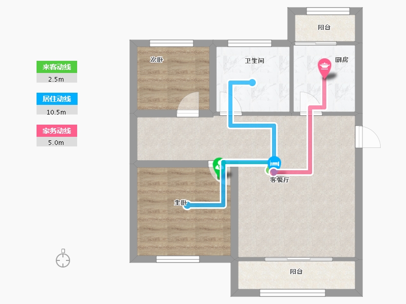 黑龙江省-鹤岗市-招北小区-58.68-户型库-动静线