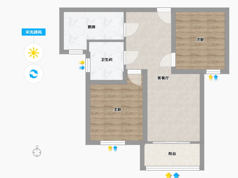 广东省-深圳市-梅龙苑-53.93-户型库-采光通风