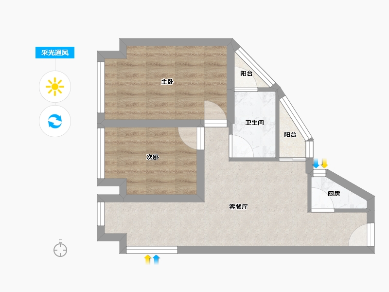 黑龙江省-鹤岗市-宝能太古城南区-41.36-户型库-采光通风