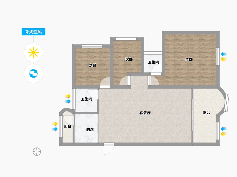 黑龙江省-鹤岗市-海尚国际-82.68-户型库-采光通风