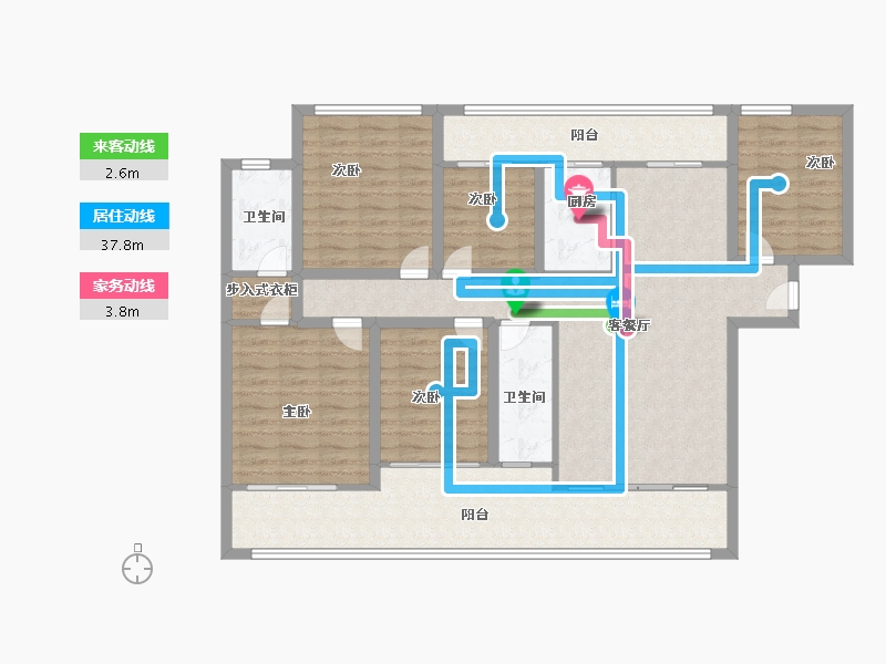 黑龙江省-鹤岗市-绿海湾-126.79-户型库-动静线