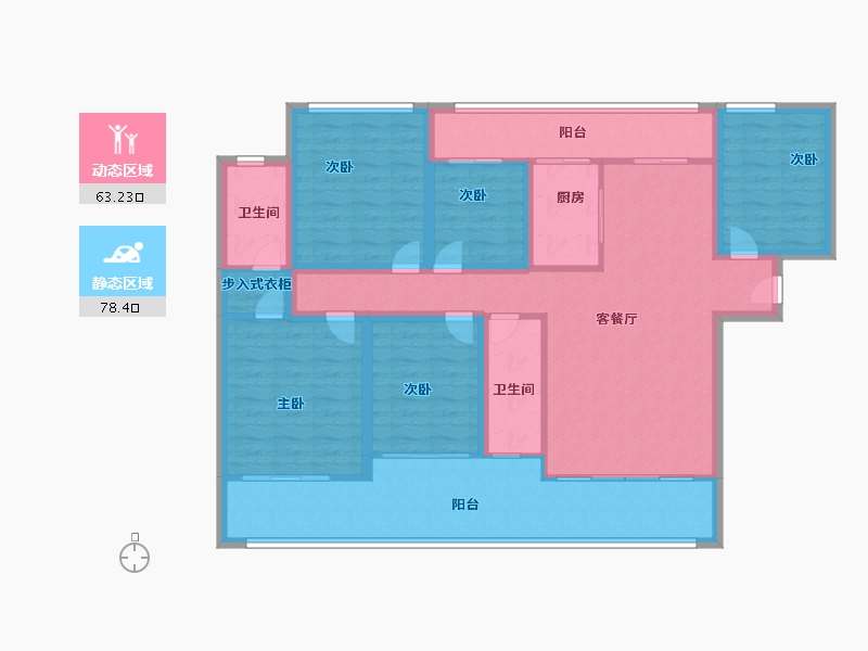 黑龙江省-鹤岗市-绿海湾-126.79-户型库-动静分区