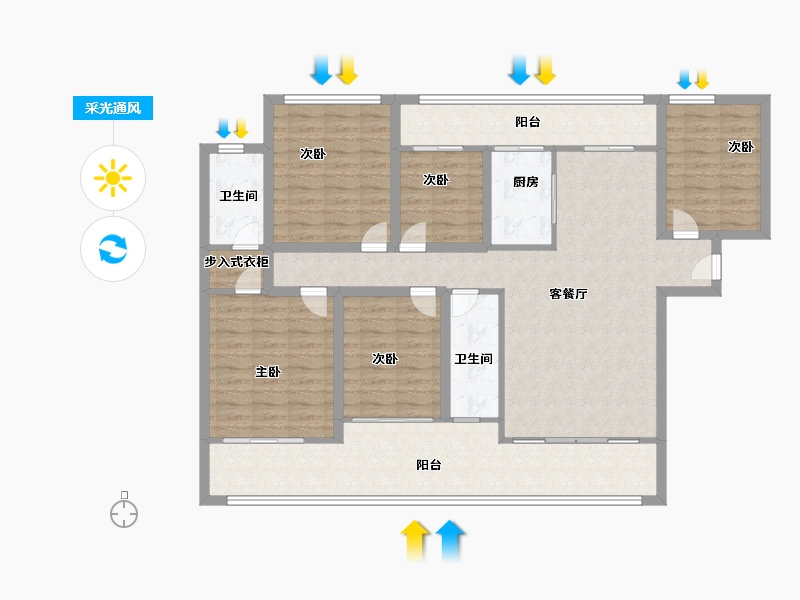 黑龙江省-鹤岗市-绿海湾-126.79-户型库-采光通风