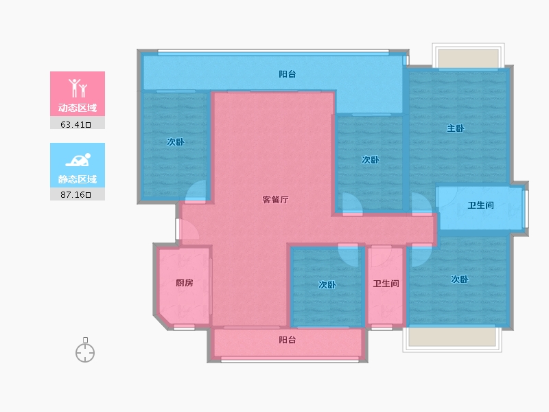 黑龙江省-鹤岗市-绿海湾-135.55-户型库-动静分区