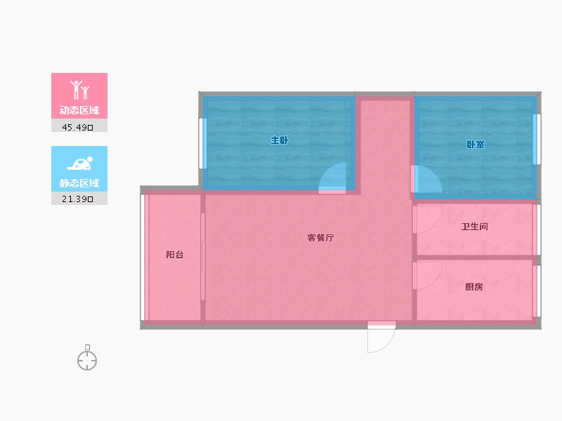 黑龙江省-鹤岗市-招北小区-59.54-户型库-动静分区