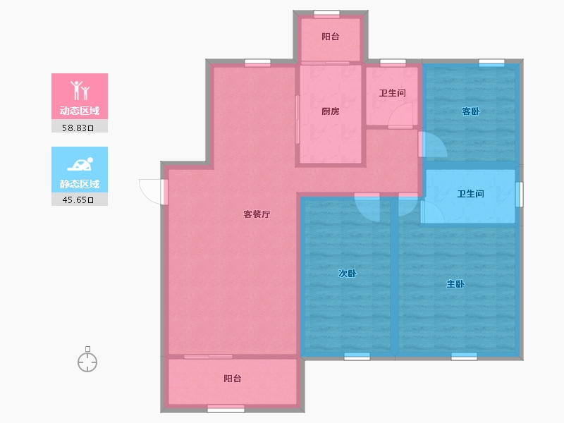 广东省-深圳市-东和花园-93.35-户型库-动静分区