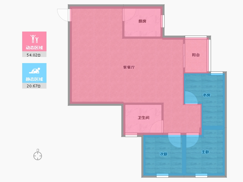 黑龙江省-鹤岗市-爱榕园-67.19-户型库-动静分区