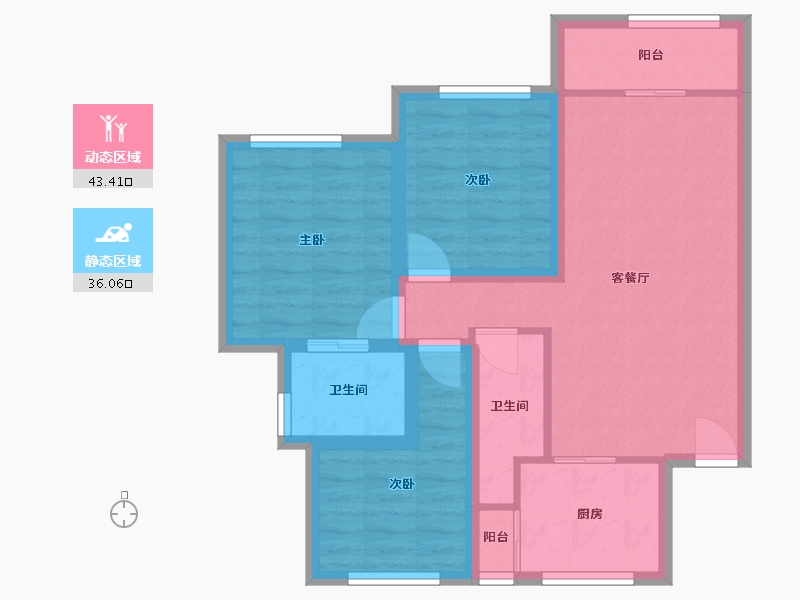 广东省-深圳市-中海锦城-69.84-户型库-动静分区