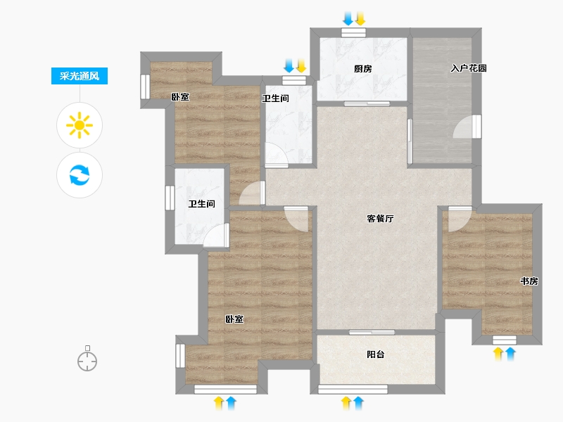 广东省-深圳市-盛世江南-63.99-户型库-采光通风