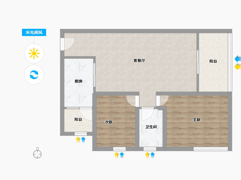 广东省-深圳市-清湖湾花园-66.22-户型库-采光通风