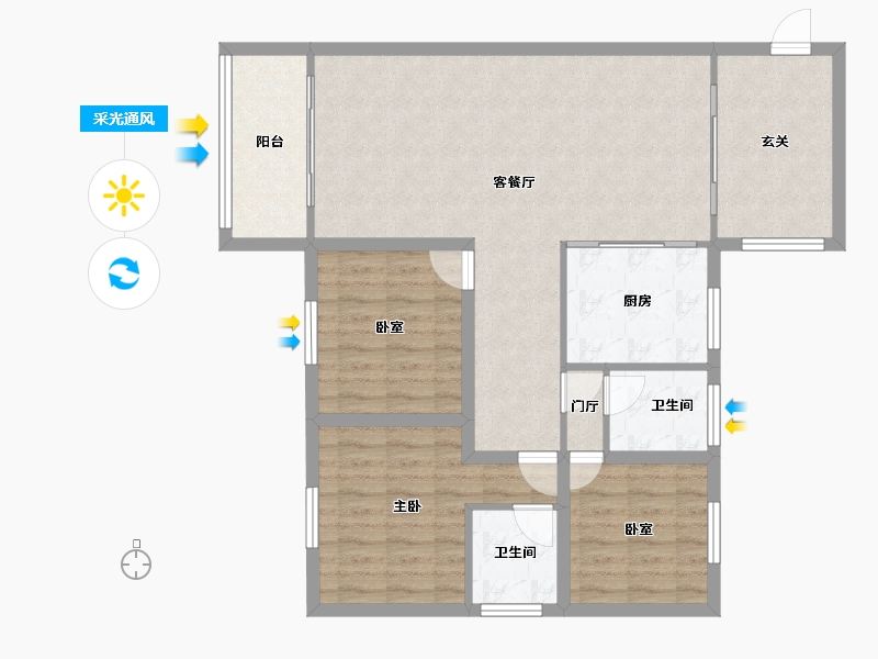 广东省-深圳市-锦绣御园-95.80-户型库-采光通风