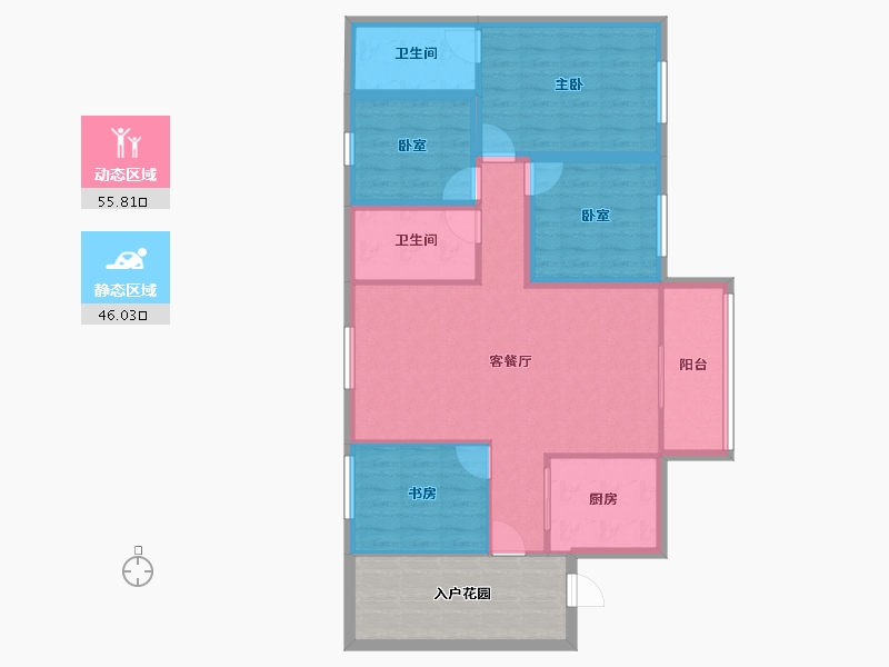 黑龙江省-鹤岗市-澳城花园(北区)-101.85-户型库-动静分区