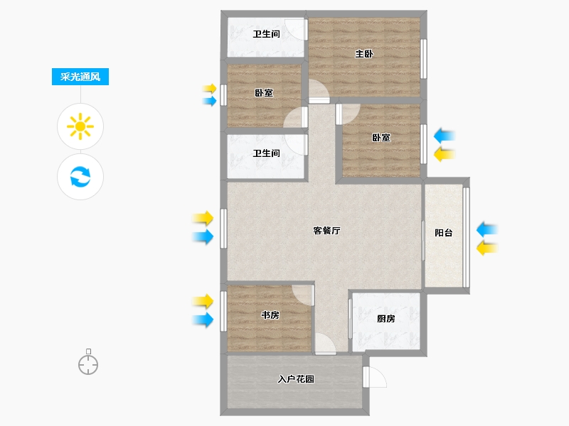 黑龙江省-鹤岗市-澳城花园(北区)-101.85-户型库-采光通风